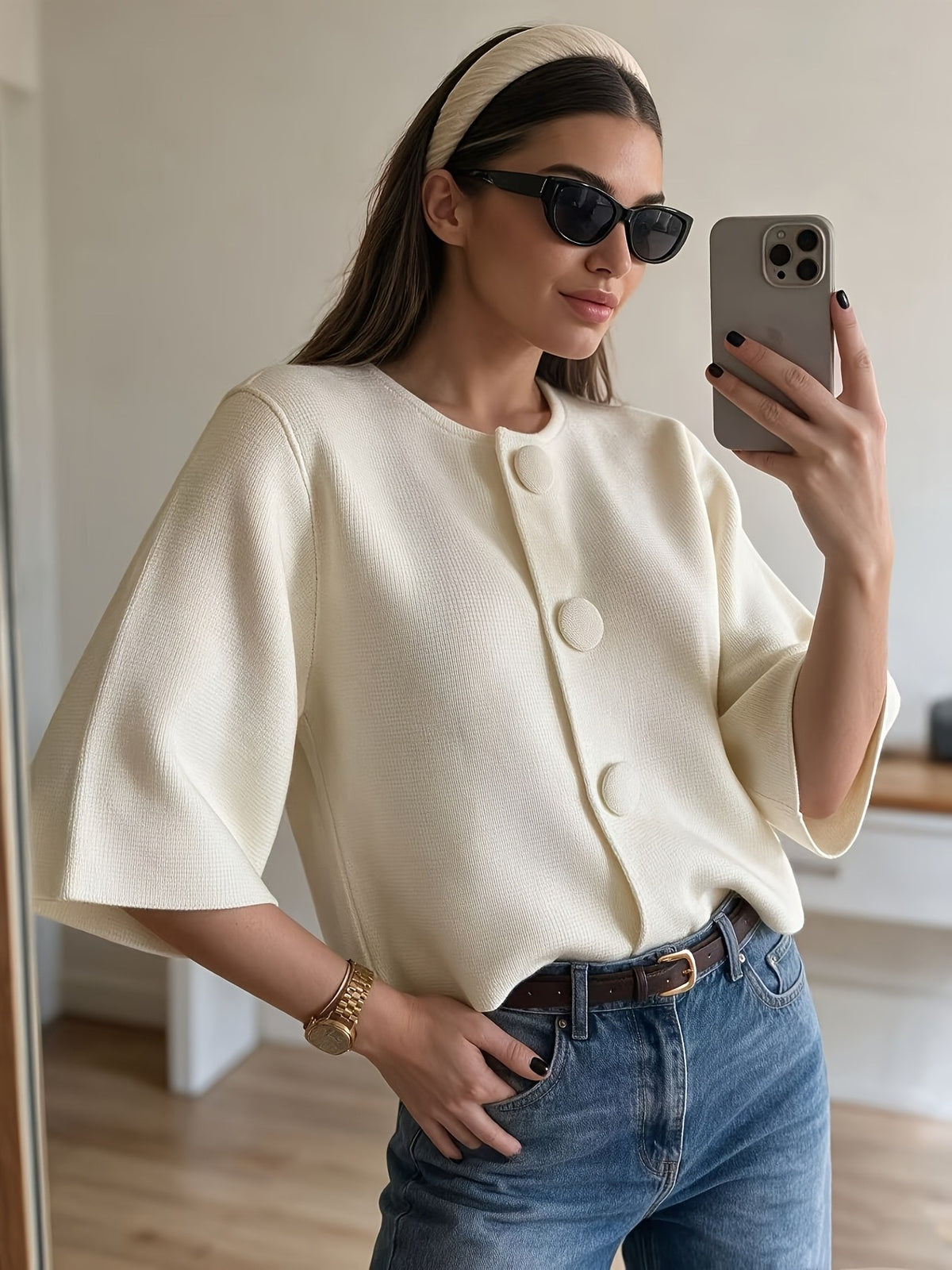 Willa Boxy Crop Jacket - Cream