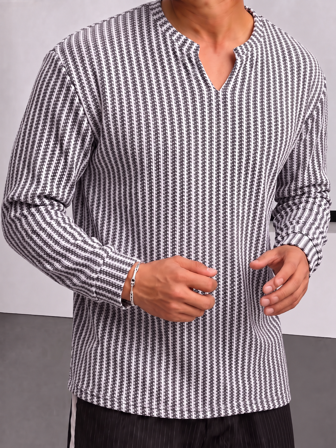 Rowan Rib Pullover - Black White
