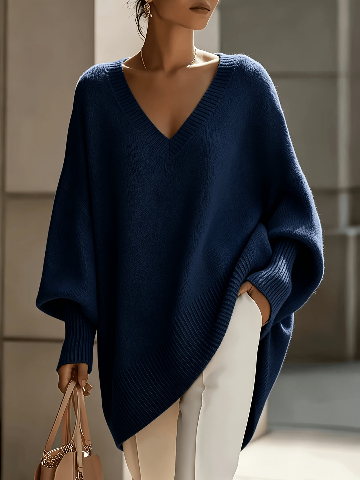 Maren Lantern Pullover - Navy