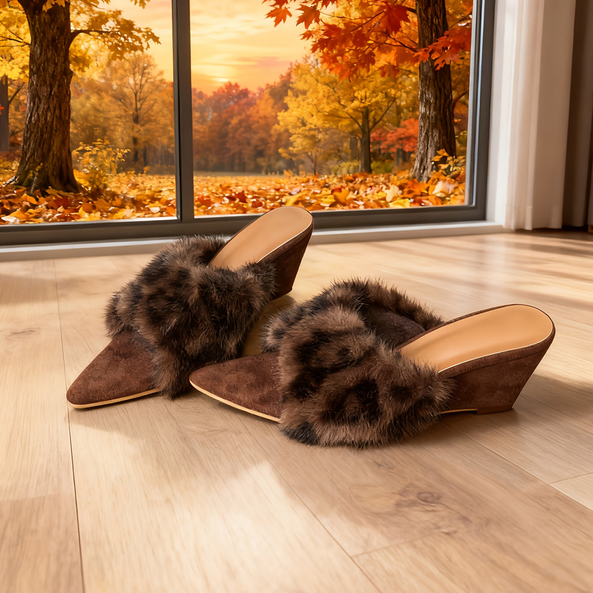 Nyx Wedge Mule - Dark Leopard