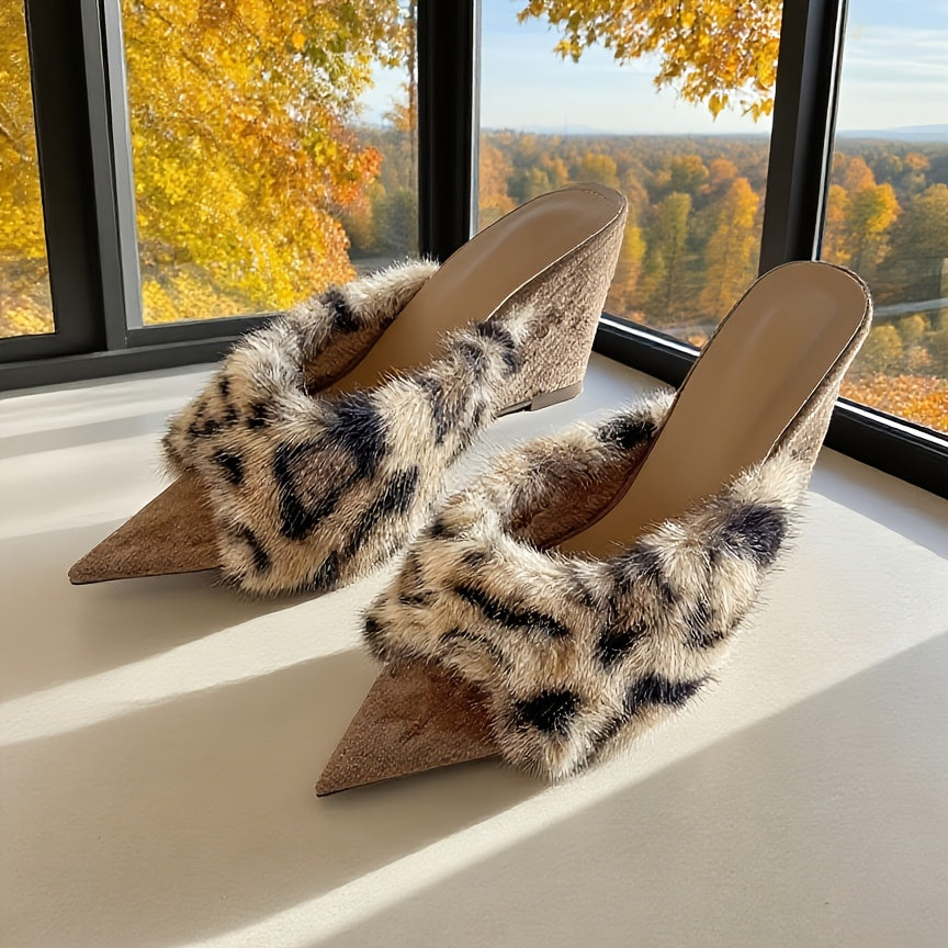 Nyx Wedge Mule - Cream Leopard