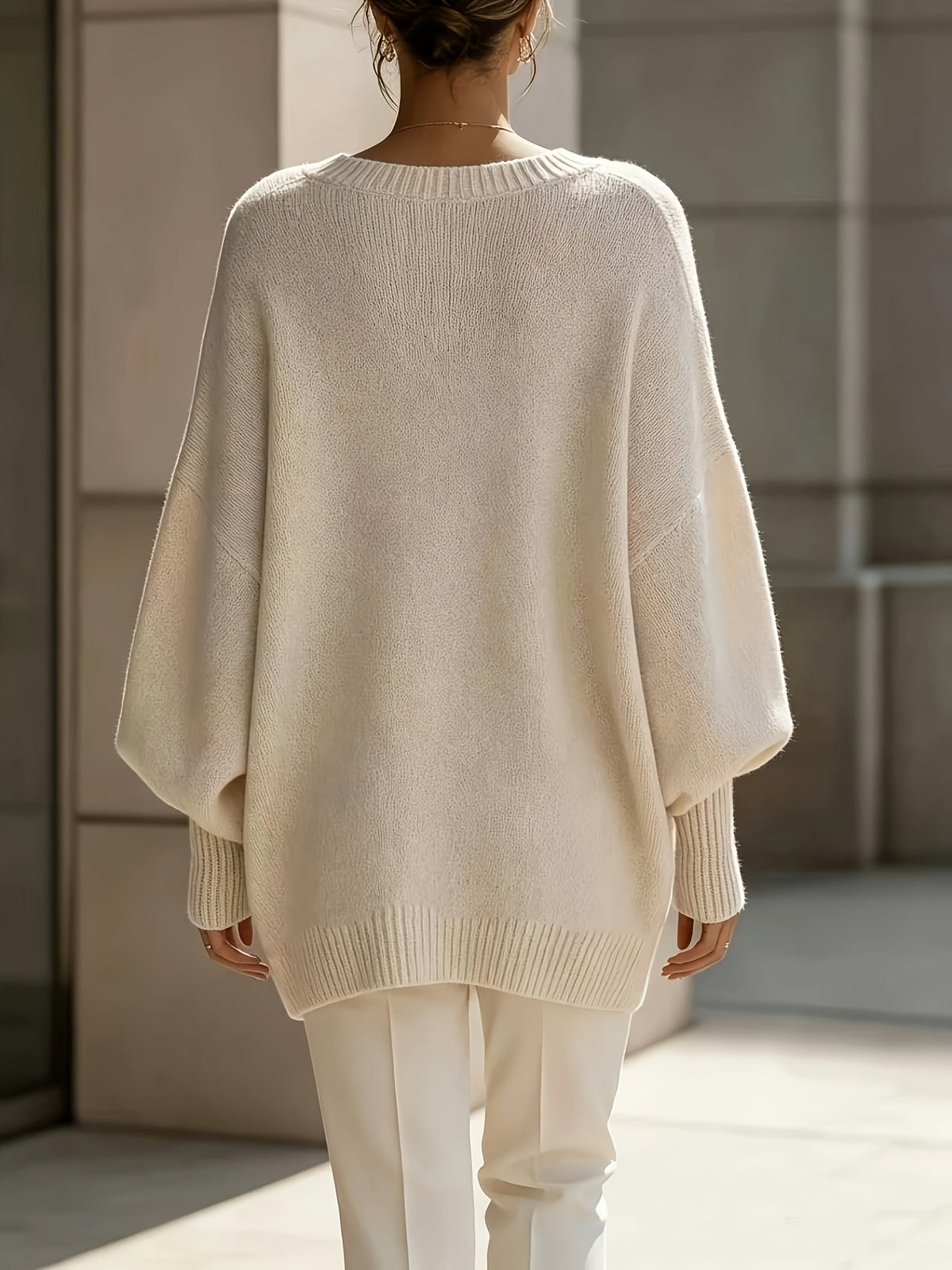 Maren Lantern Pullover - Warm Off-White