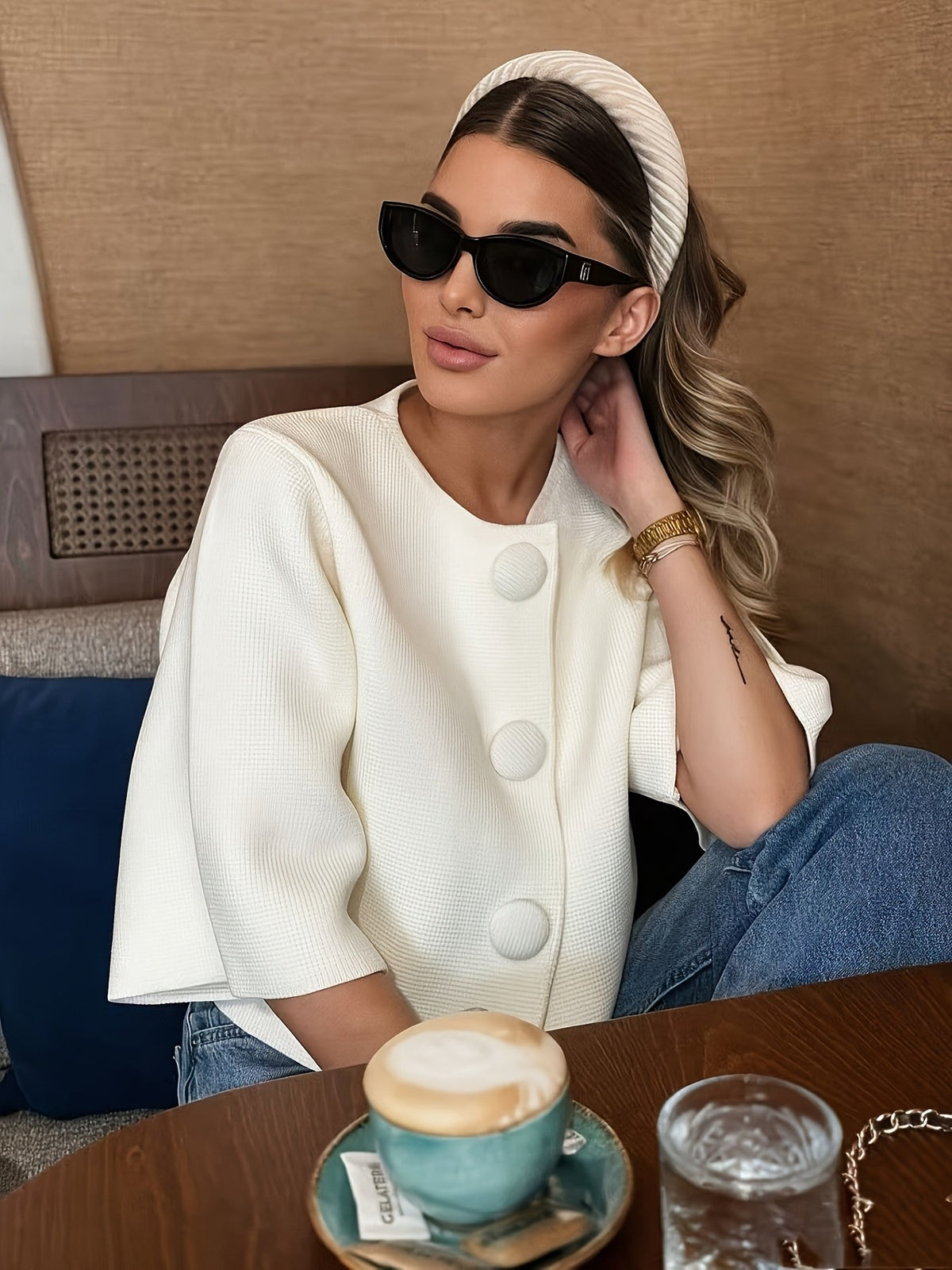 Willa Boxy Crop Jacket - Cream