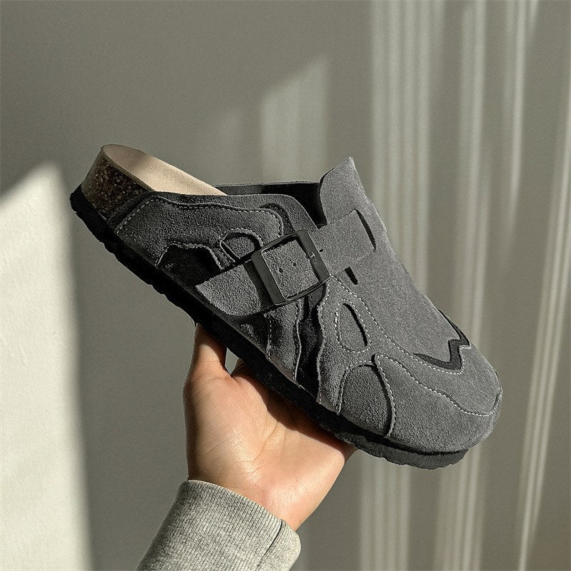Felix Buckle Mule - Grey