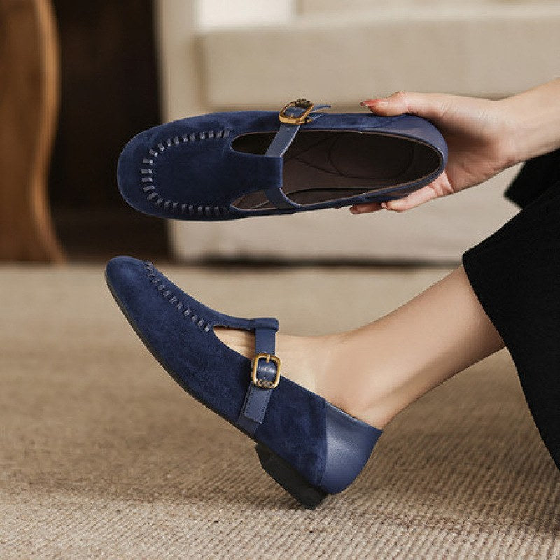 Willa T-Strap - Navy