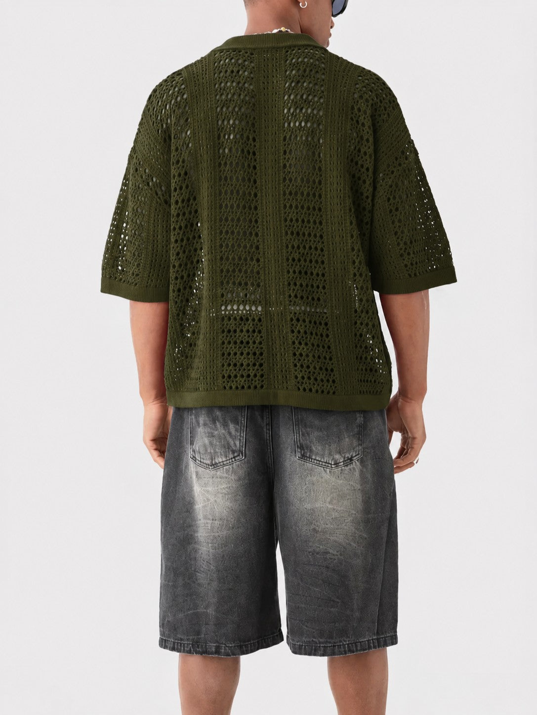 Milo Lattice Polo - Army Green