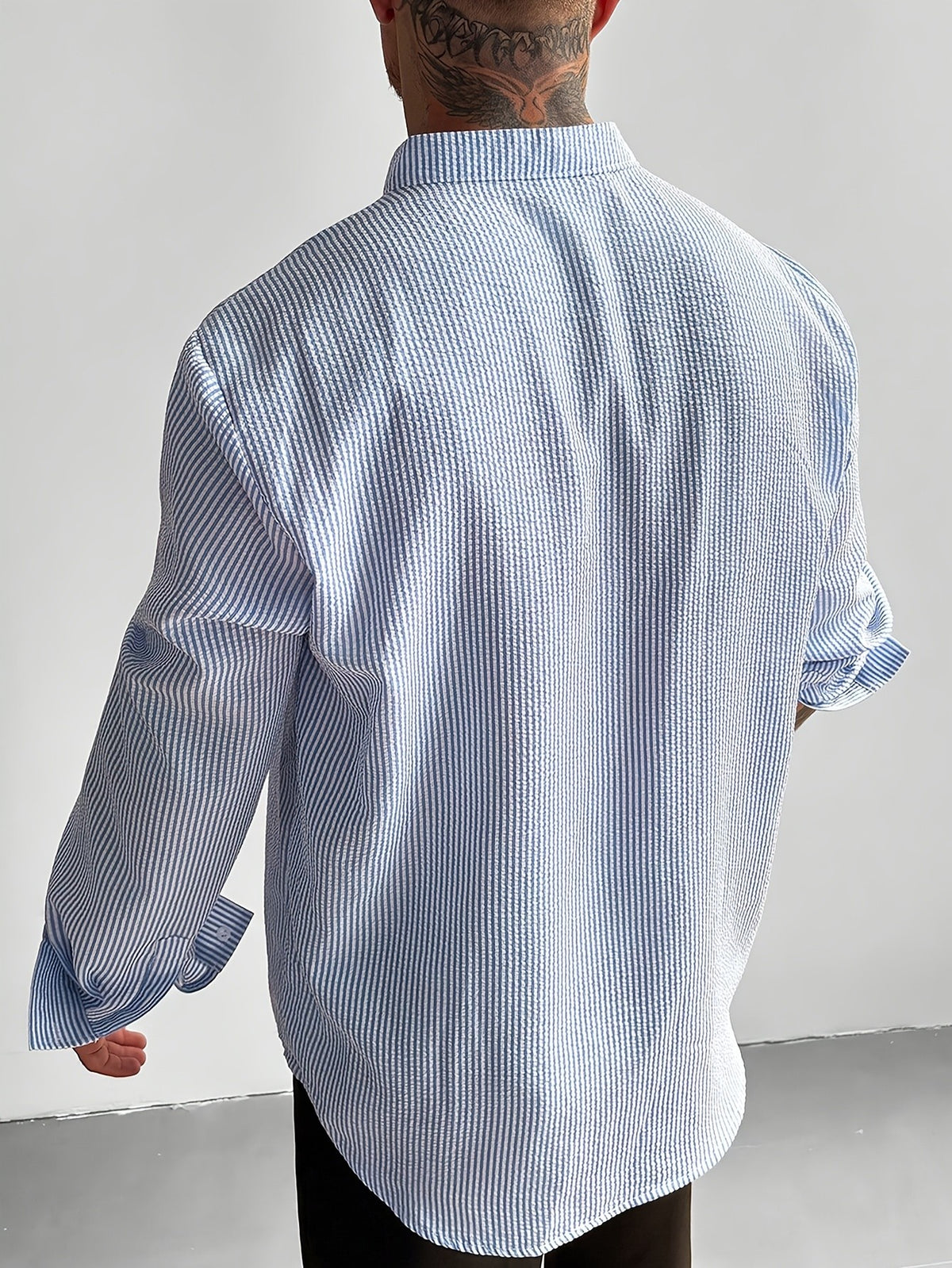 Silas Seersucker Shirt - Azure