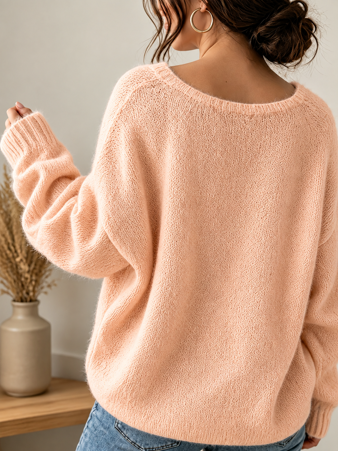 Wren Fuzzy Pullover - Peach