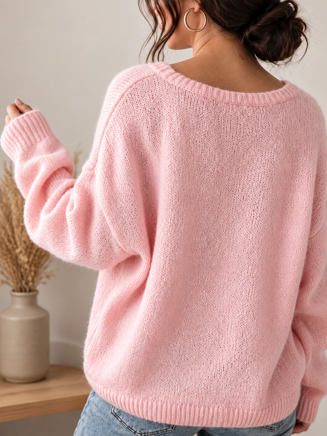 Wren Fuzzy Pullover - Pink