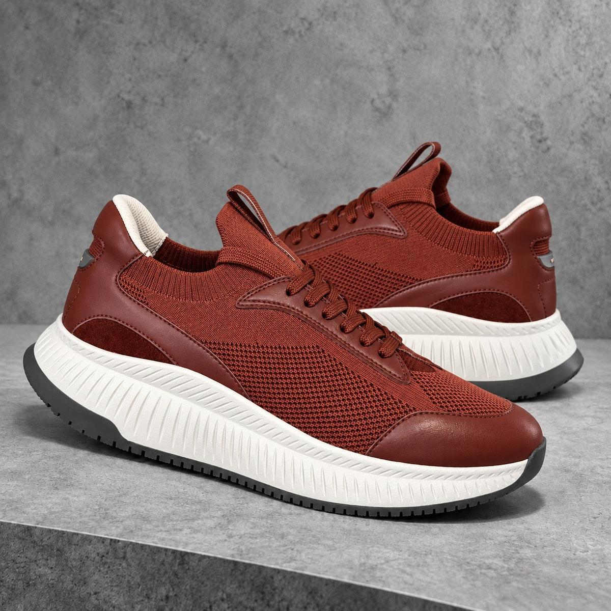 Cole Knit Sneaker - Burgundy