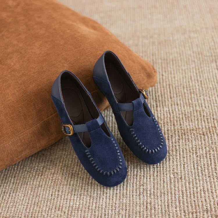 Willa T-Strap - Navy