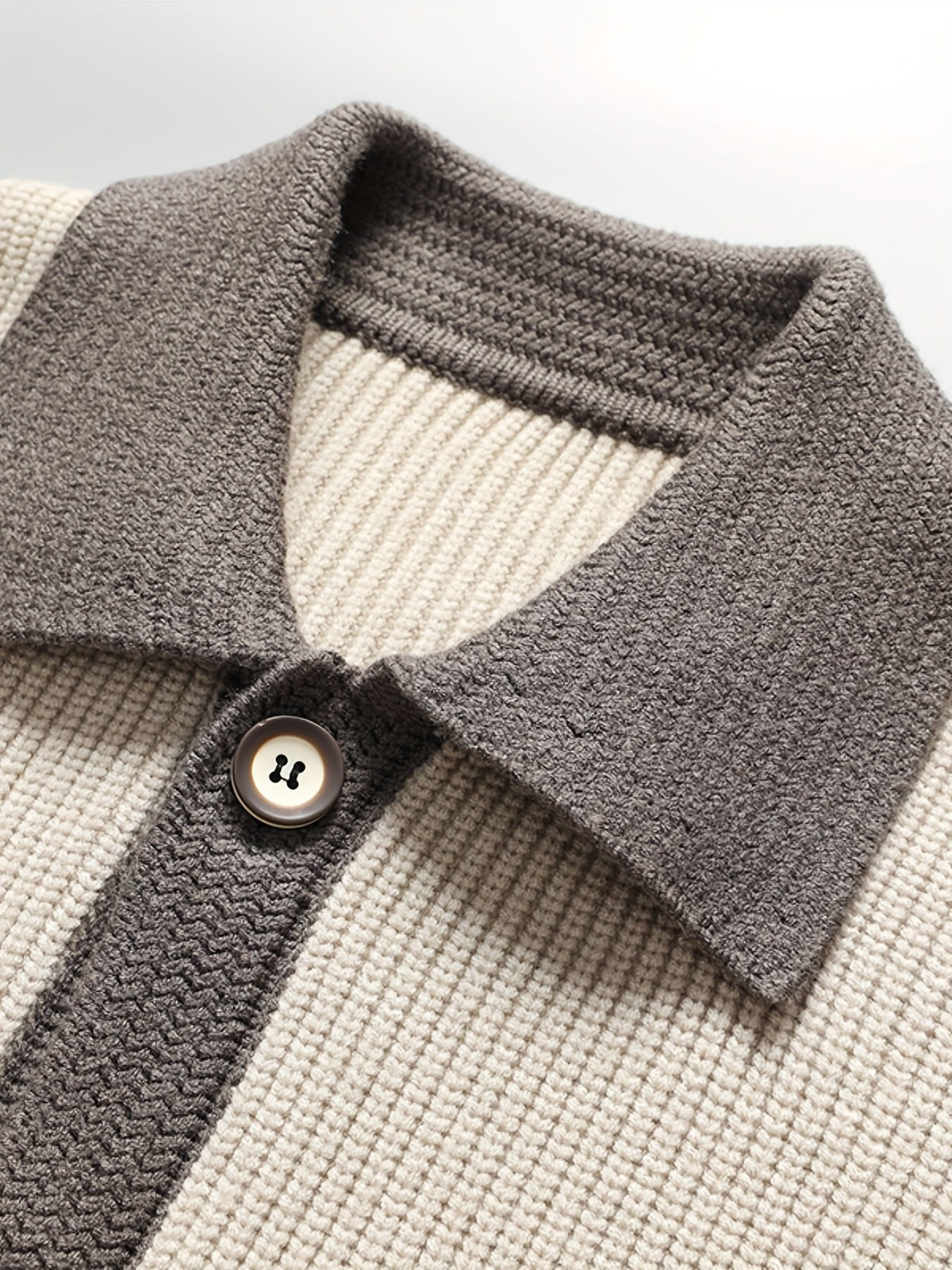 Colton Contrast Cardigan - Apricot