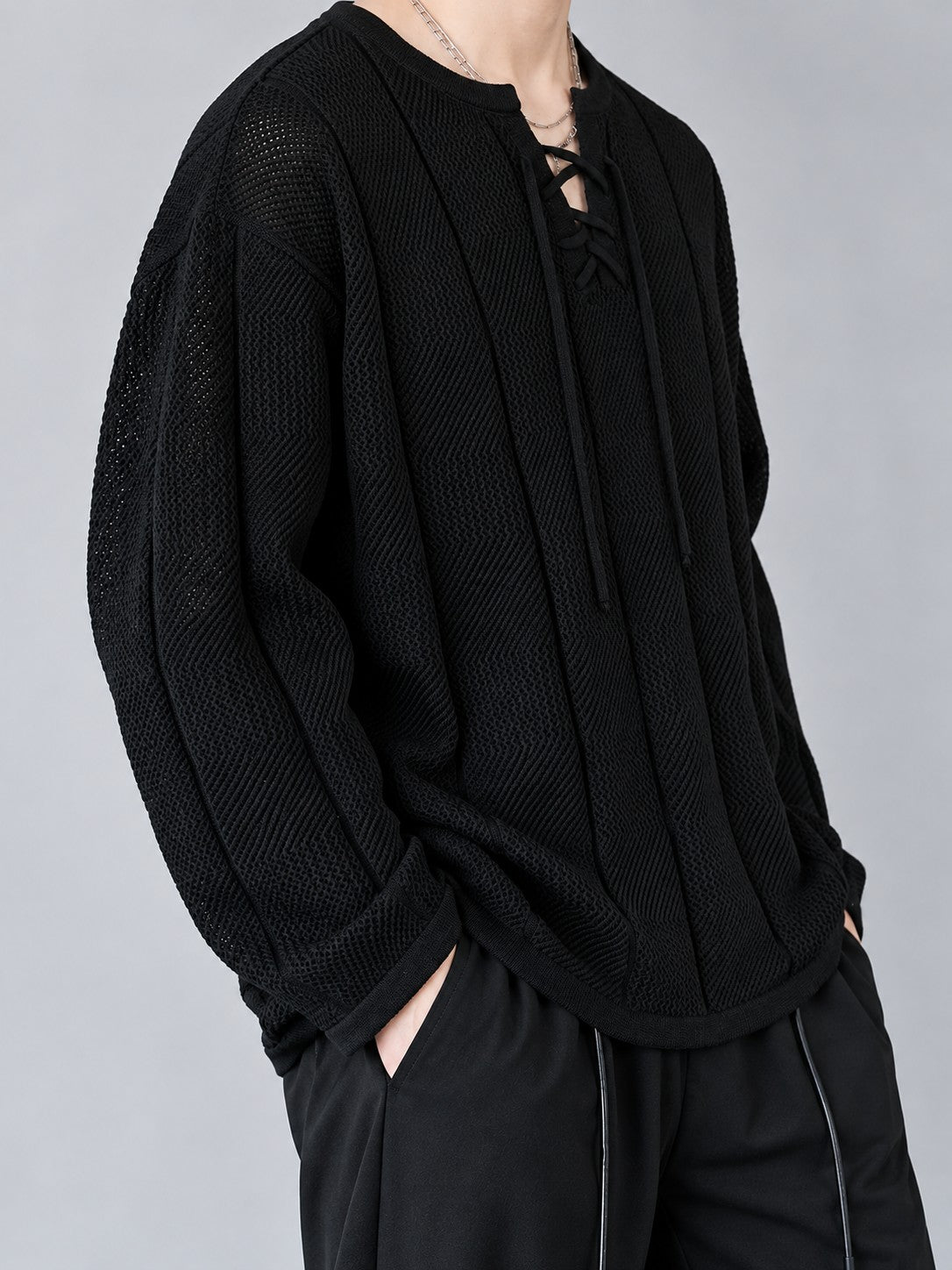 Orin Mesh Pullover - Black