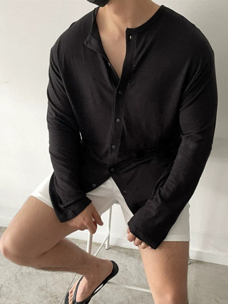 Cassian Slub Shirt - Black