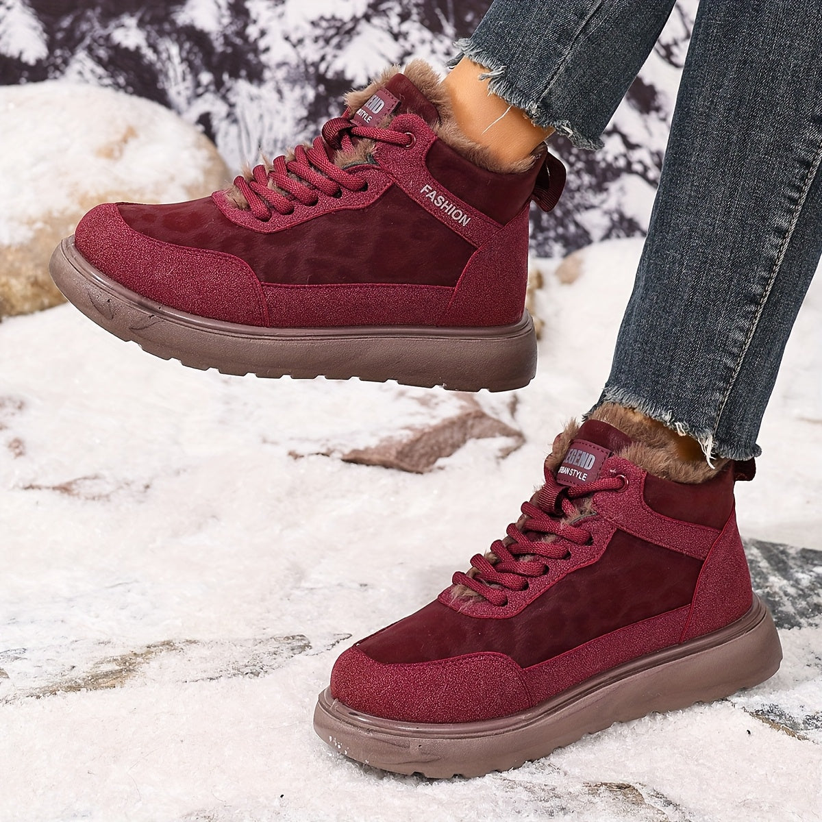 Quinn Plush Boot - Burgundy