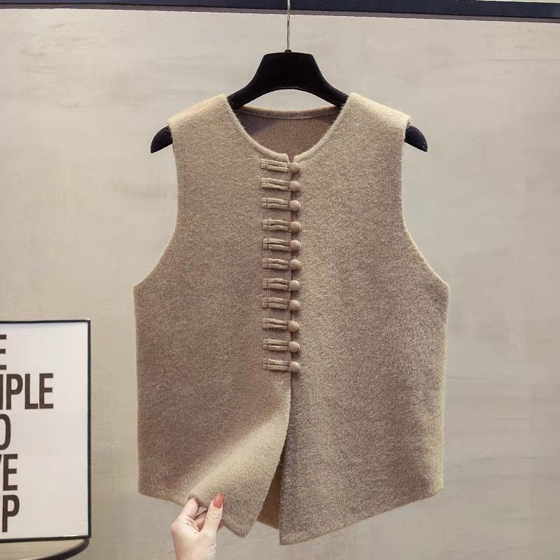 Vera Frog Vest - Beige