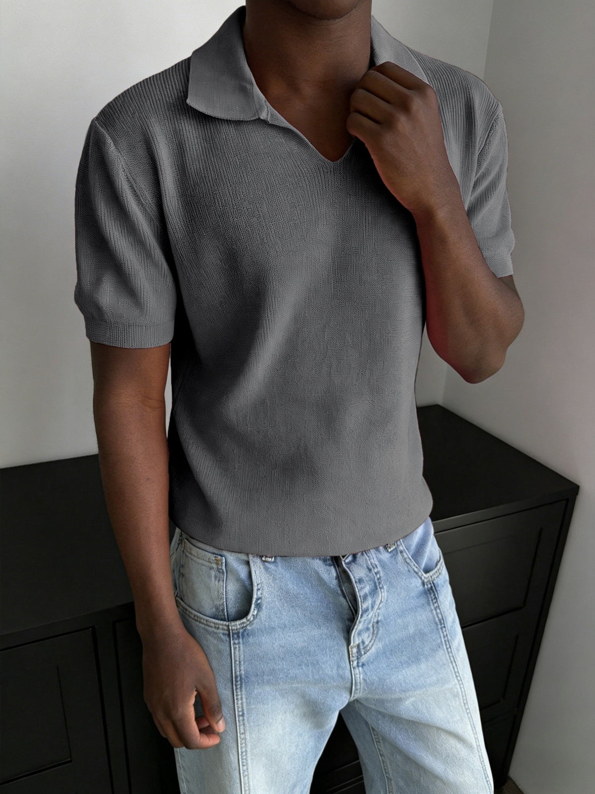 Remy Rib Polo - Grey