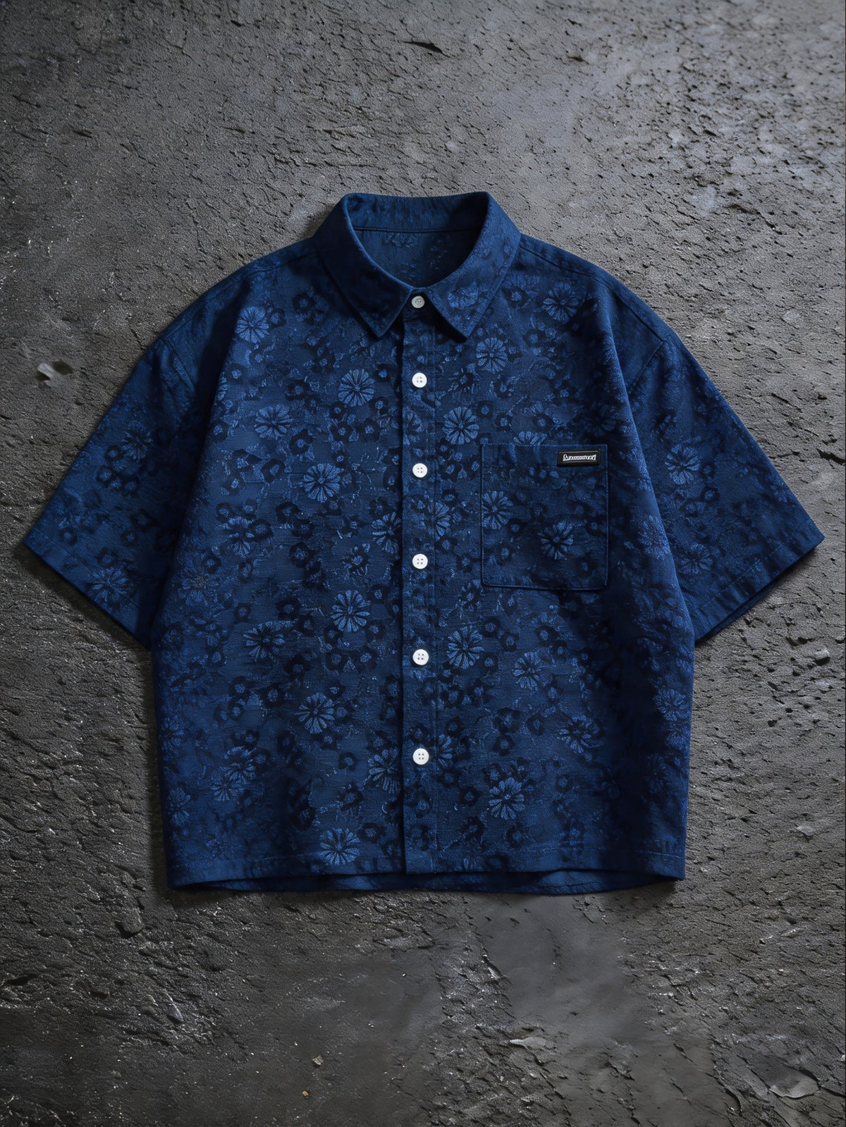 Soren Crop Shirt — Navy
