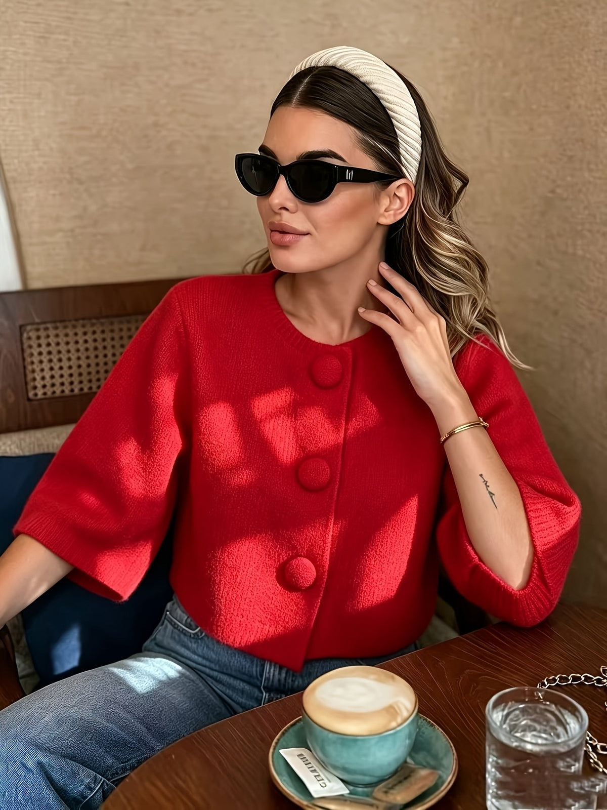 Willa Boxy Crop Jacket - Red