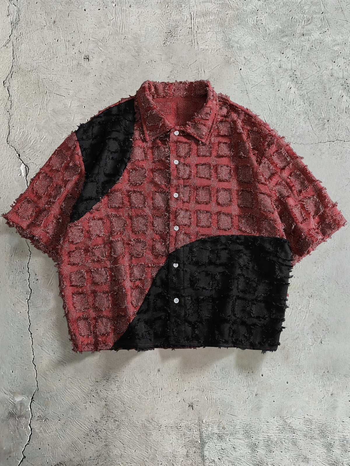 Jett Grid Shirt - Burgundy
