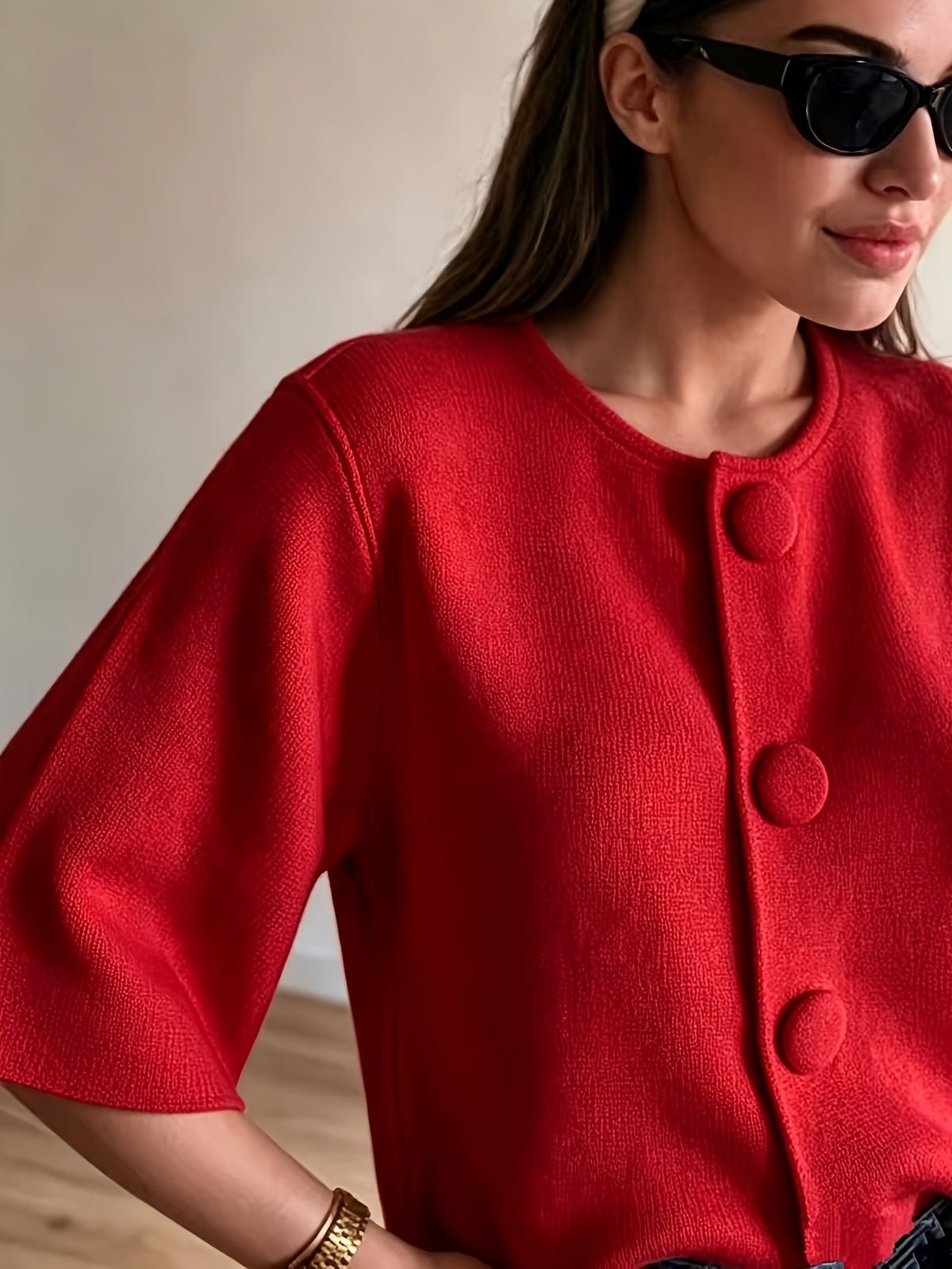 Willa Boxy Crop Jacket - Red