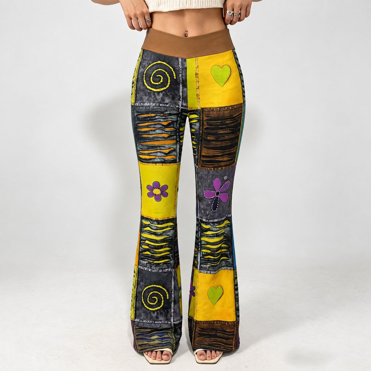 Liora Patchwork Flare - Yellow