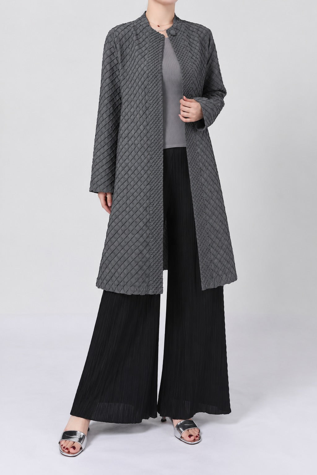 Maeve Lattice Duster - Grey