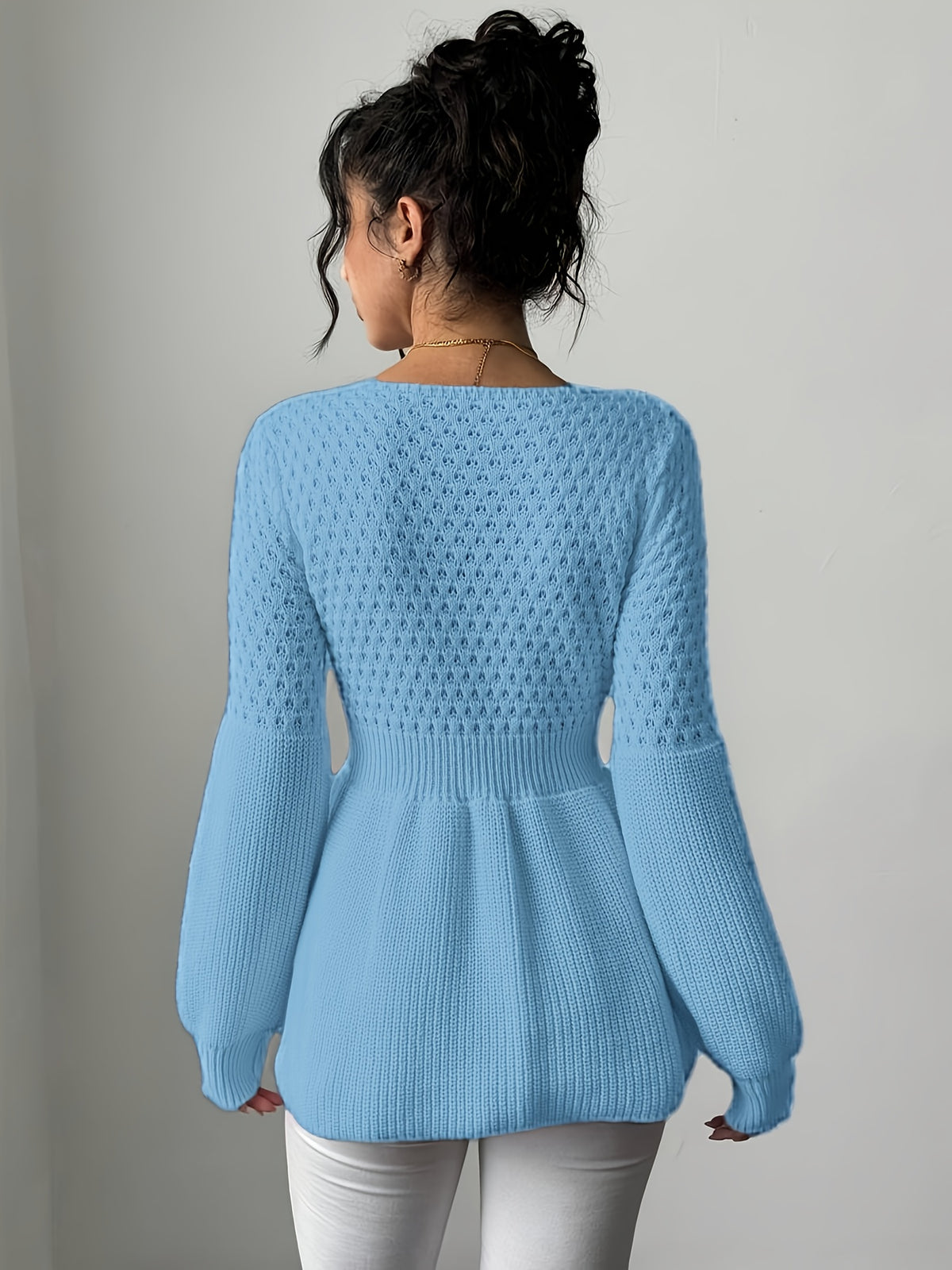Brielle Bow Pullover - Powder Blue