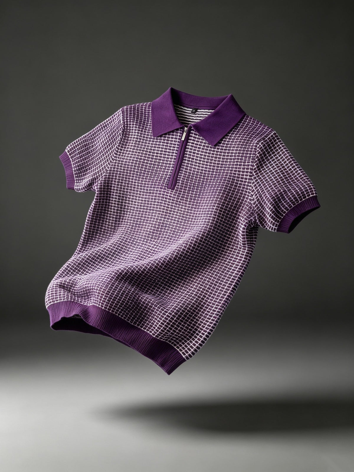 Beck Waffle Polo - Dark Violet