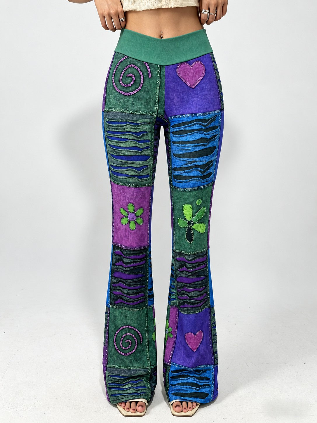 Liora Patchwork Flare - Green