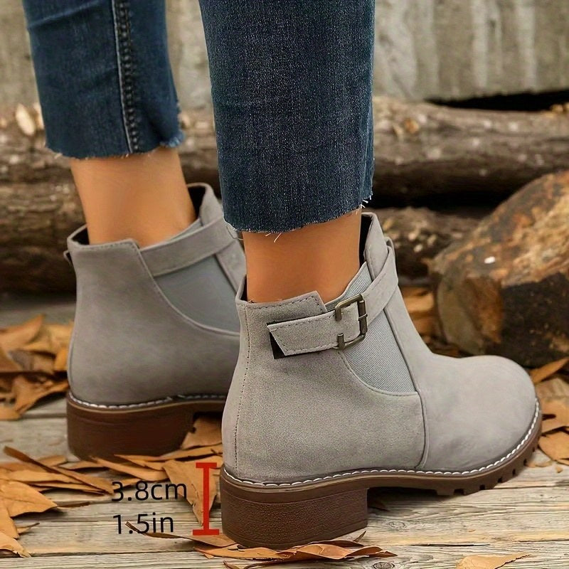 Piper Buckle Boot - Grey