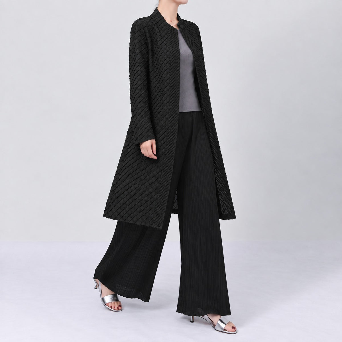 Maeve Lattice Duster - Black