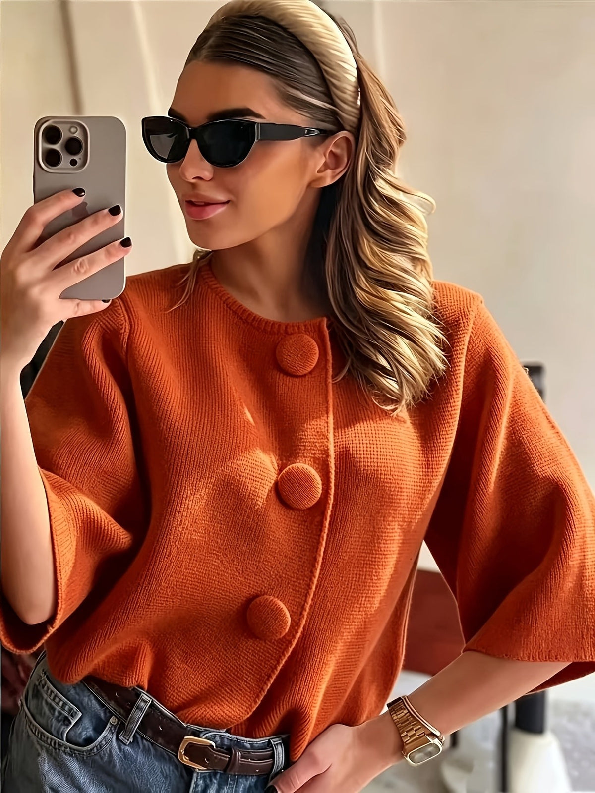 Willa Boxy Crop Jacket - Orange