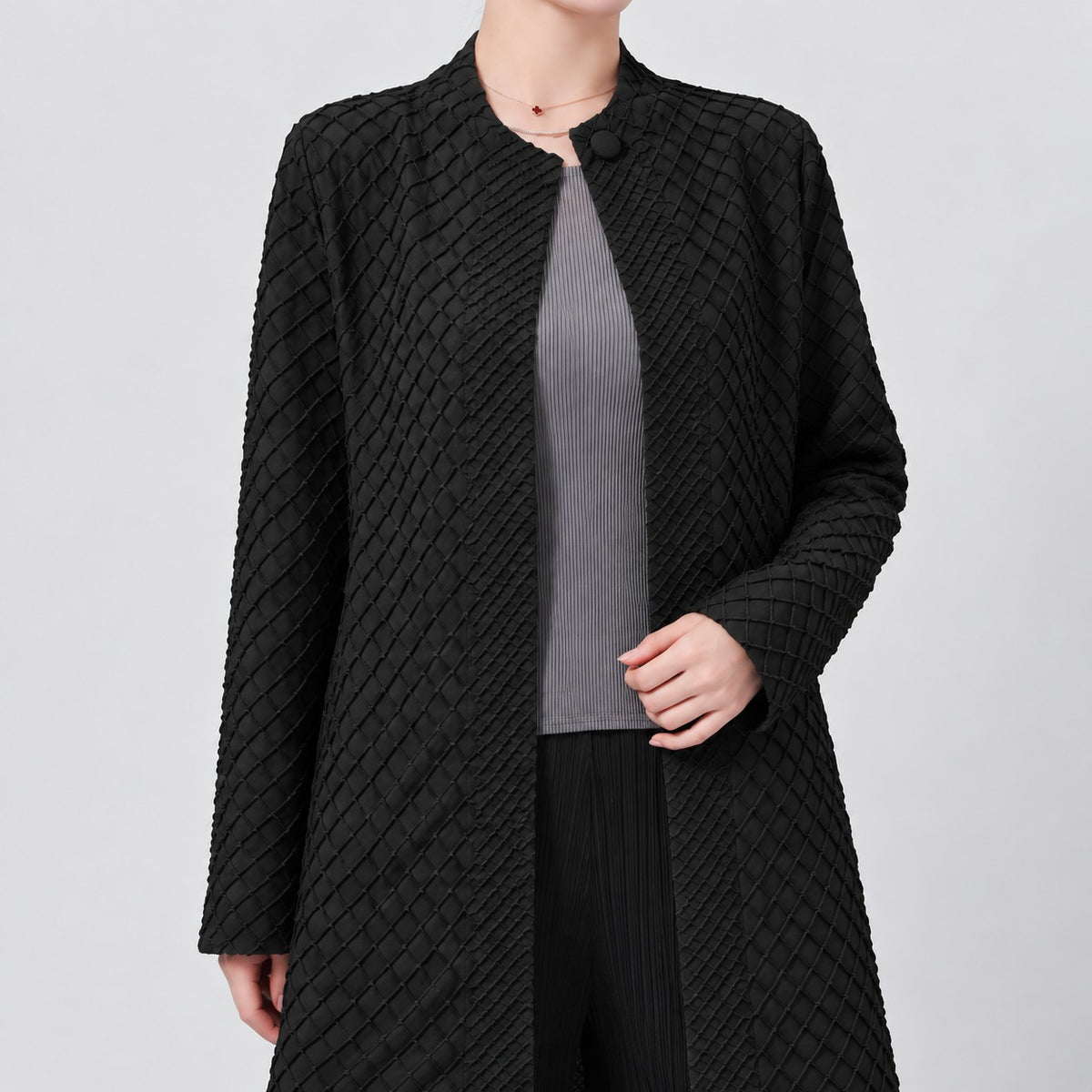 Maeve Lattice Duster - Black