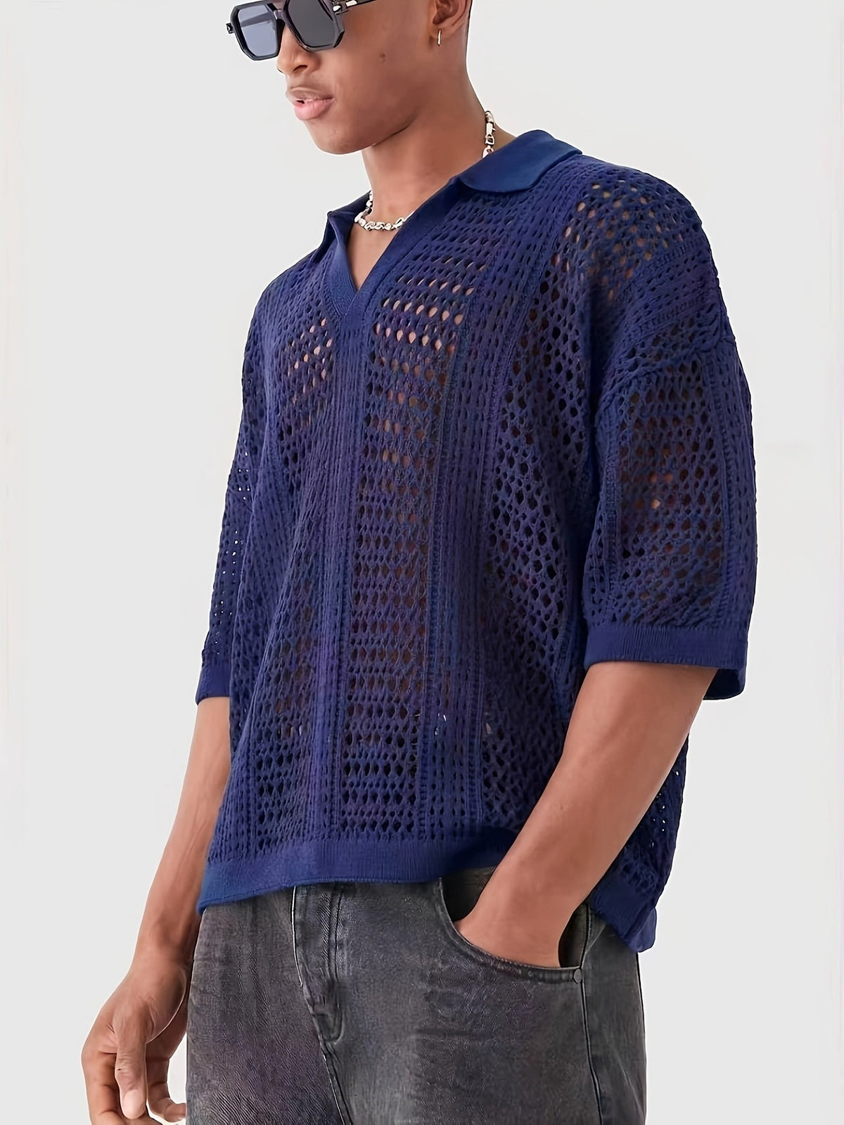 Milo Lattice Polo - Navy