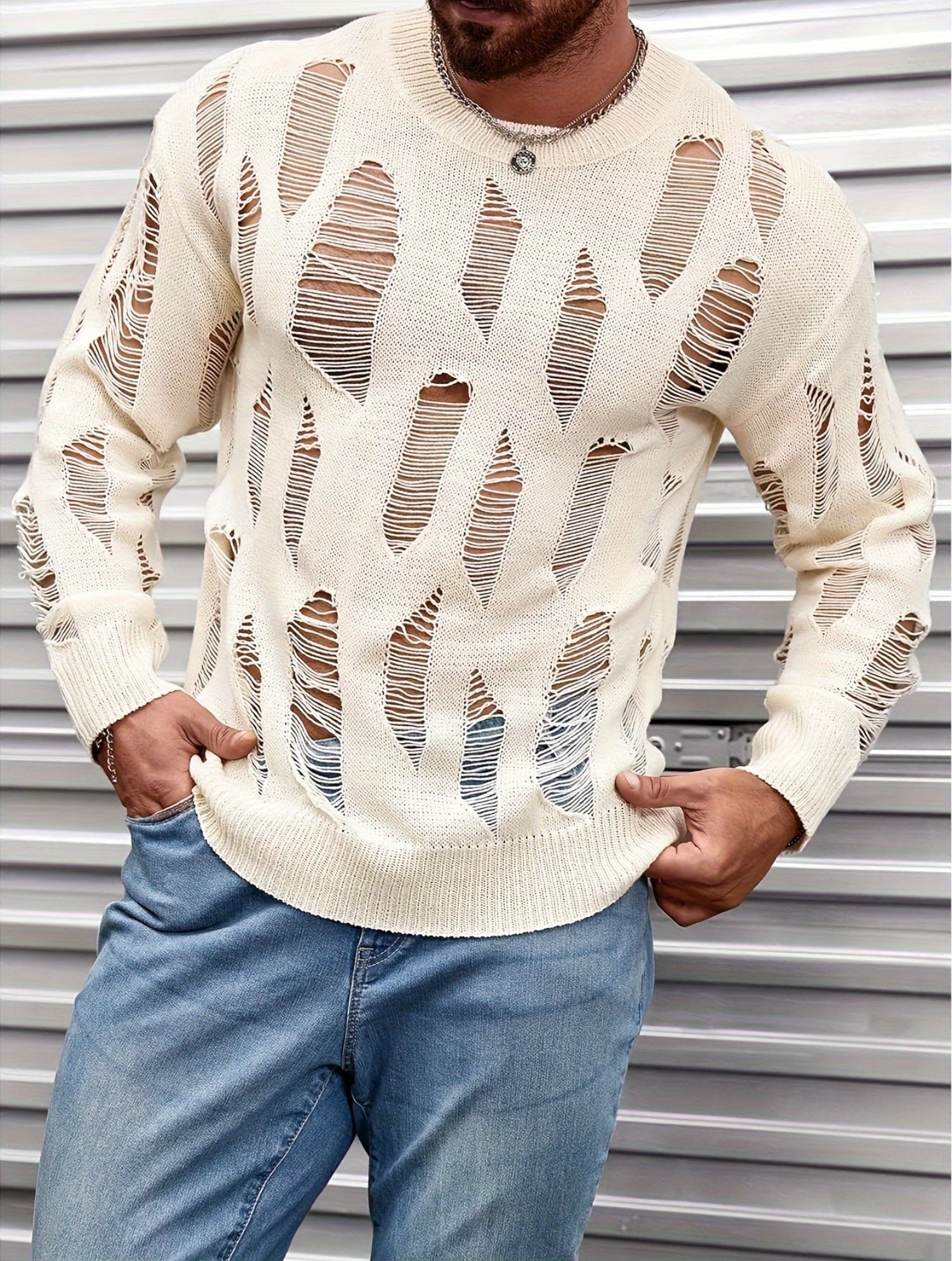 Riven Distressed Pullover