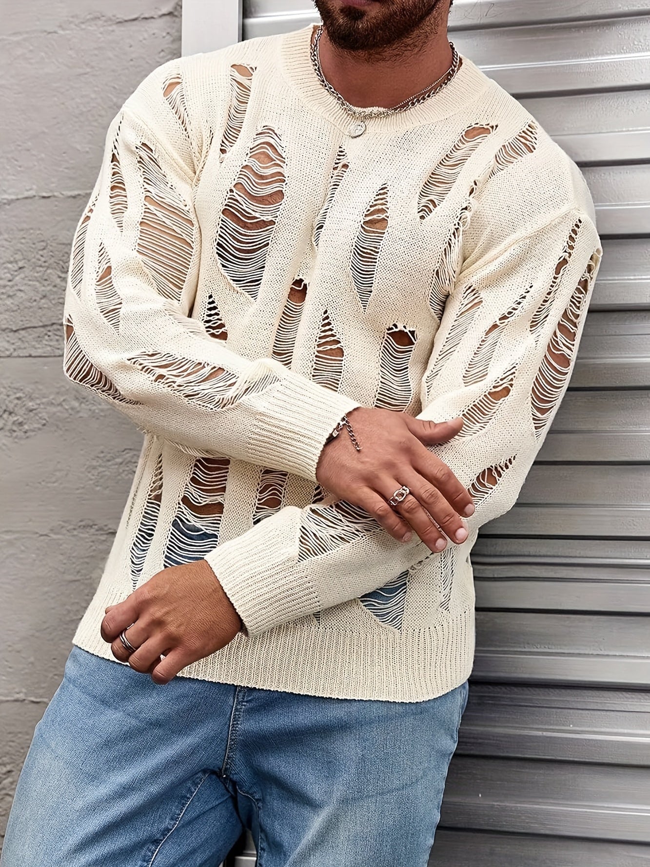 Riven Distressed Pullover
