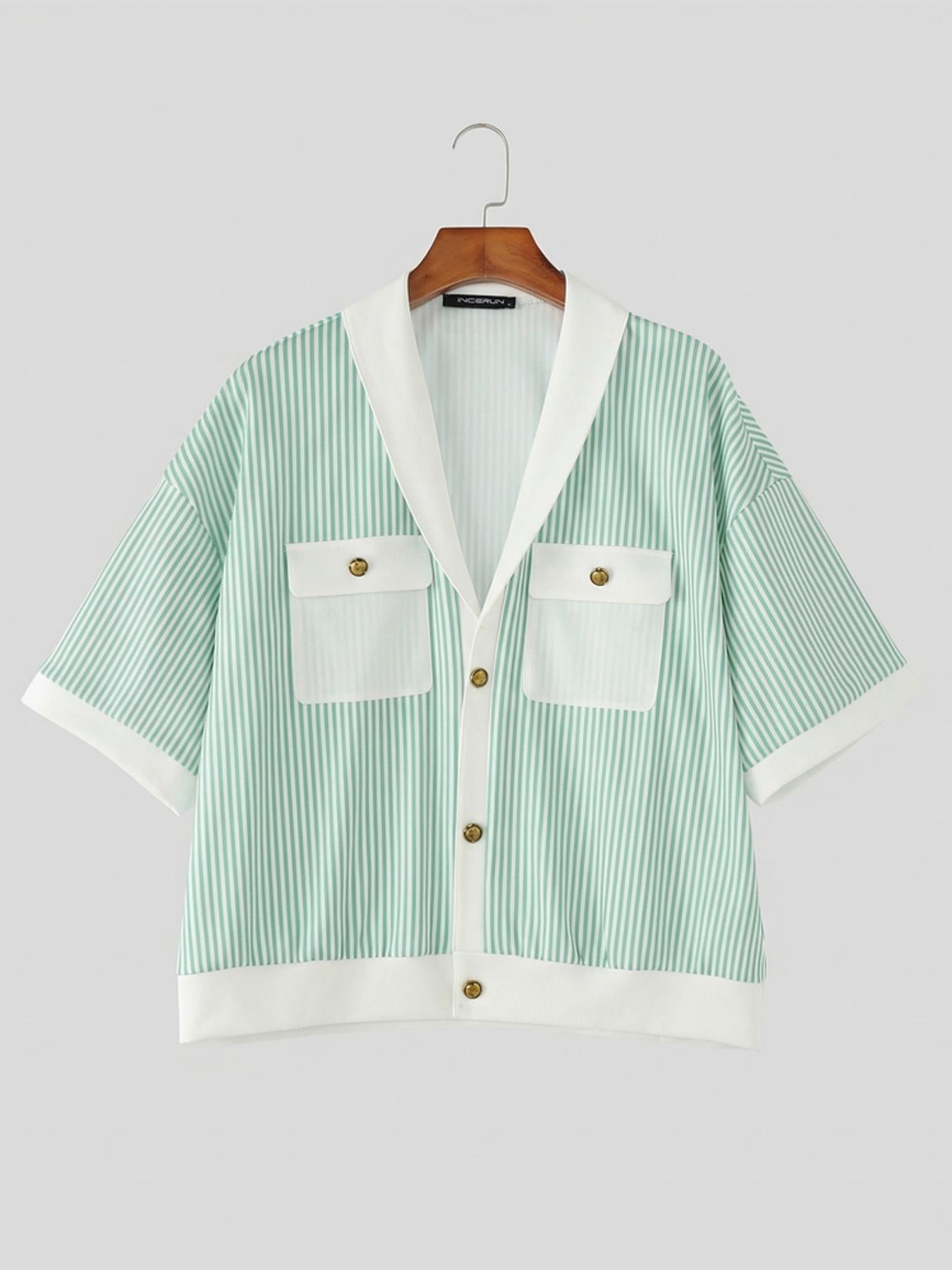 Tomas Stripe Shirt — Mint flat