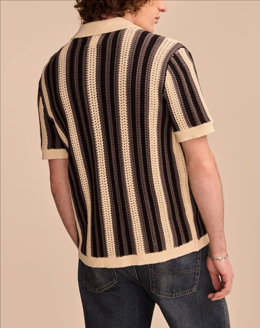 Corbin Stripe Hollow Knit Polo