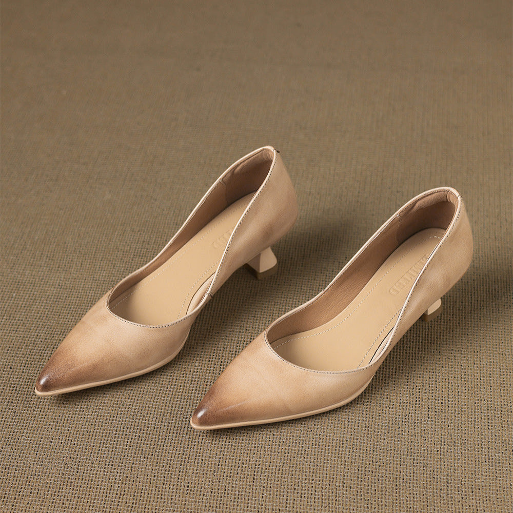 Nadine Genuine Leather Heels