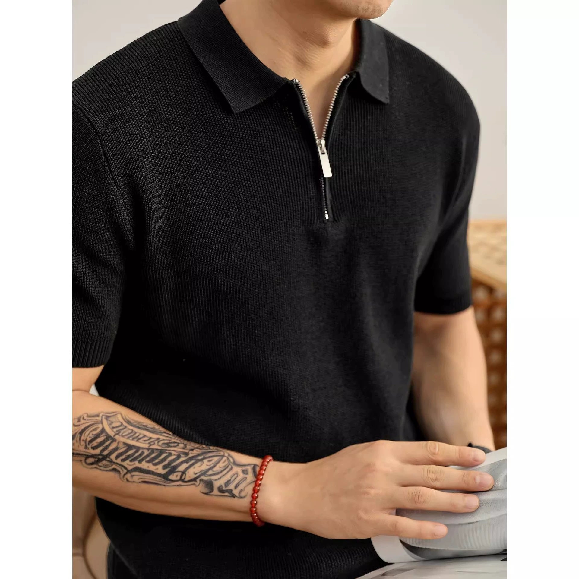 Noel Half-Zip Knit Polo