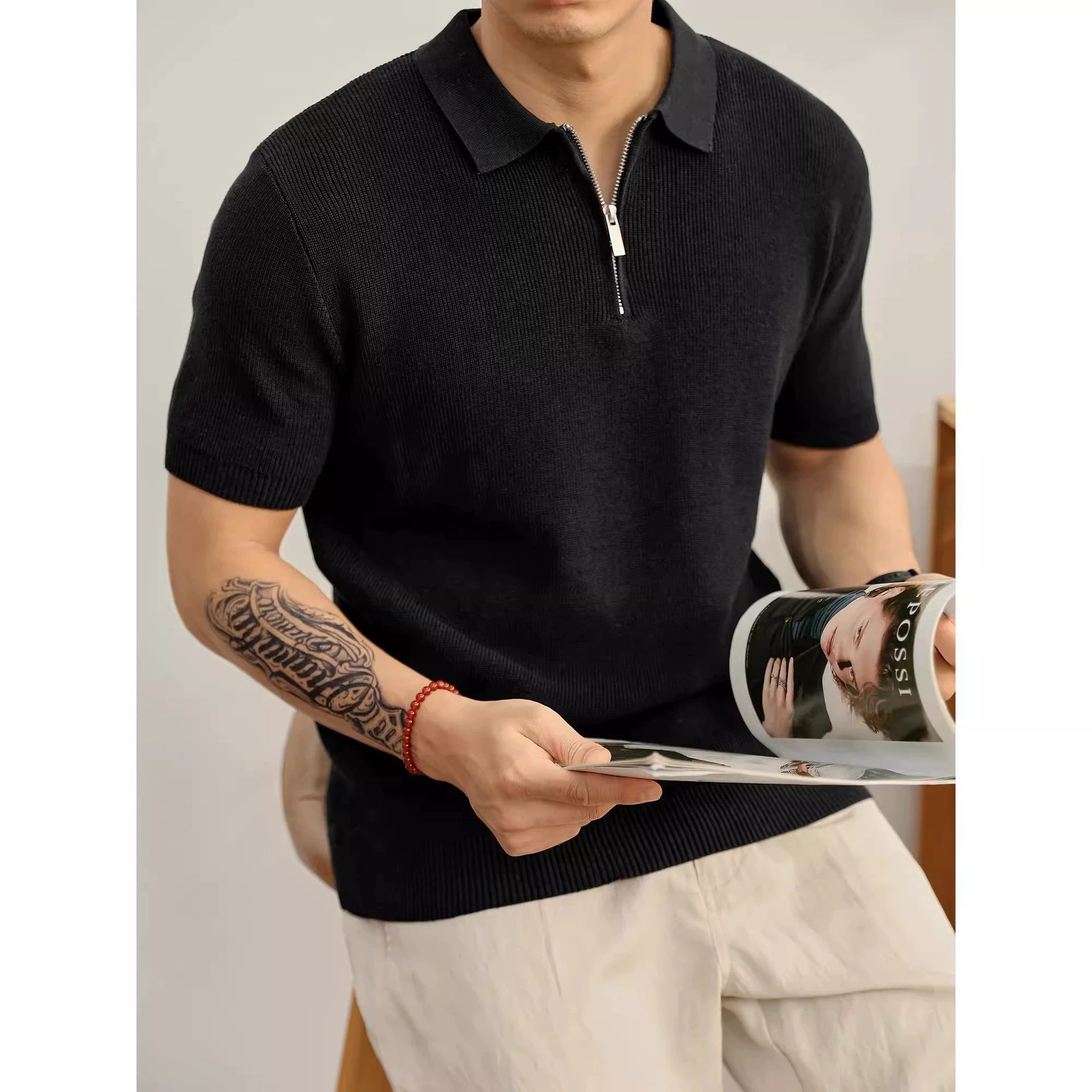 Noel Half-Zip Knit Polo