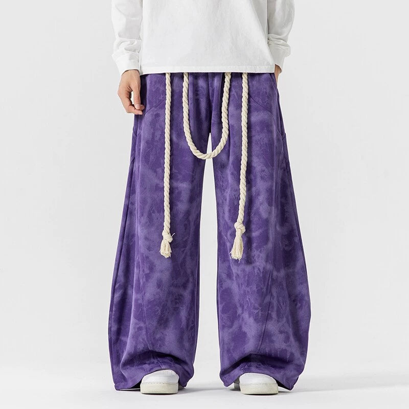 Soren Tie-Dye Wide-Leg Pant - Purple