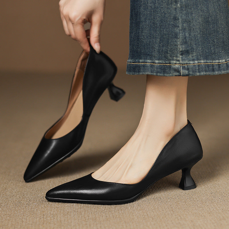 Nadine Genuine Leather Heels