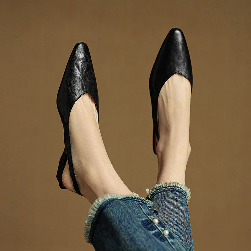 Amelie Genuine Leather Slingbacks