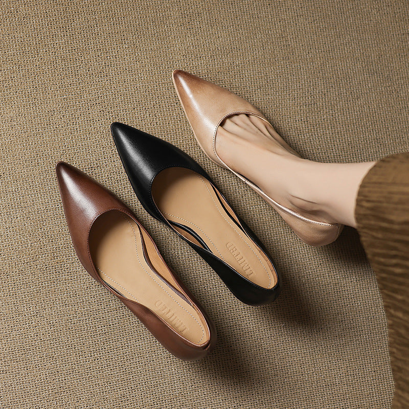 Nadine Genuine Leather Heels