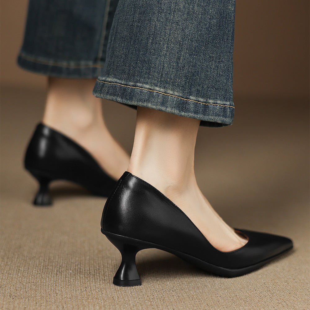 Nadine Genuine Leather Heels