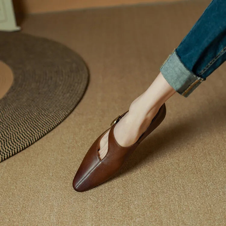 Amélis Genuine Leather Flats