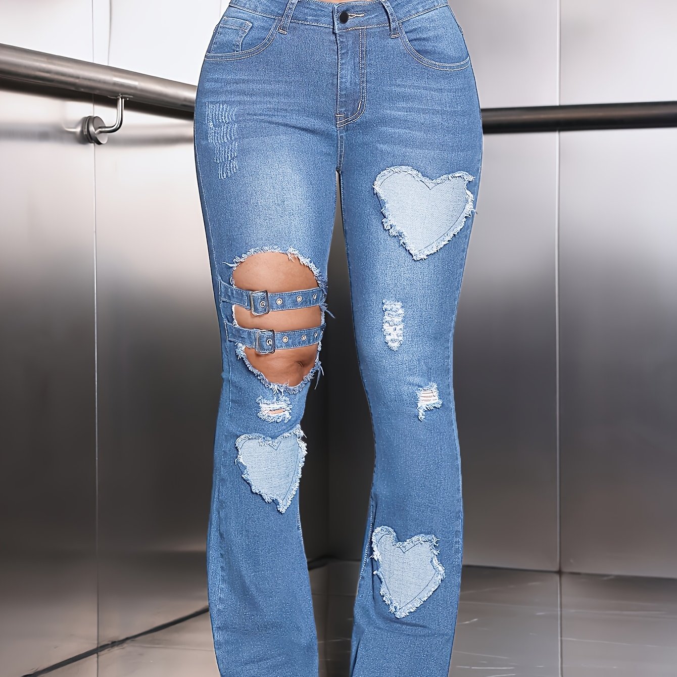 Rhea Heart Patch Jeans