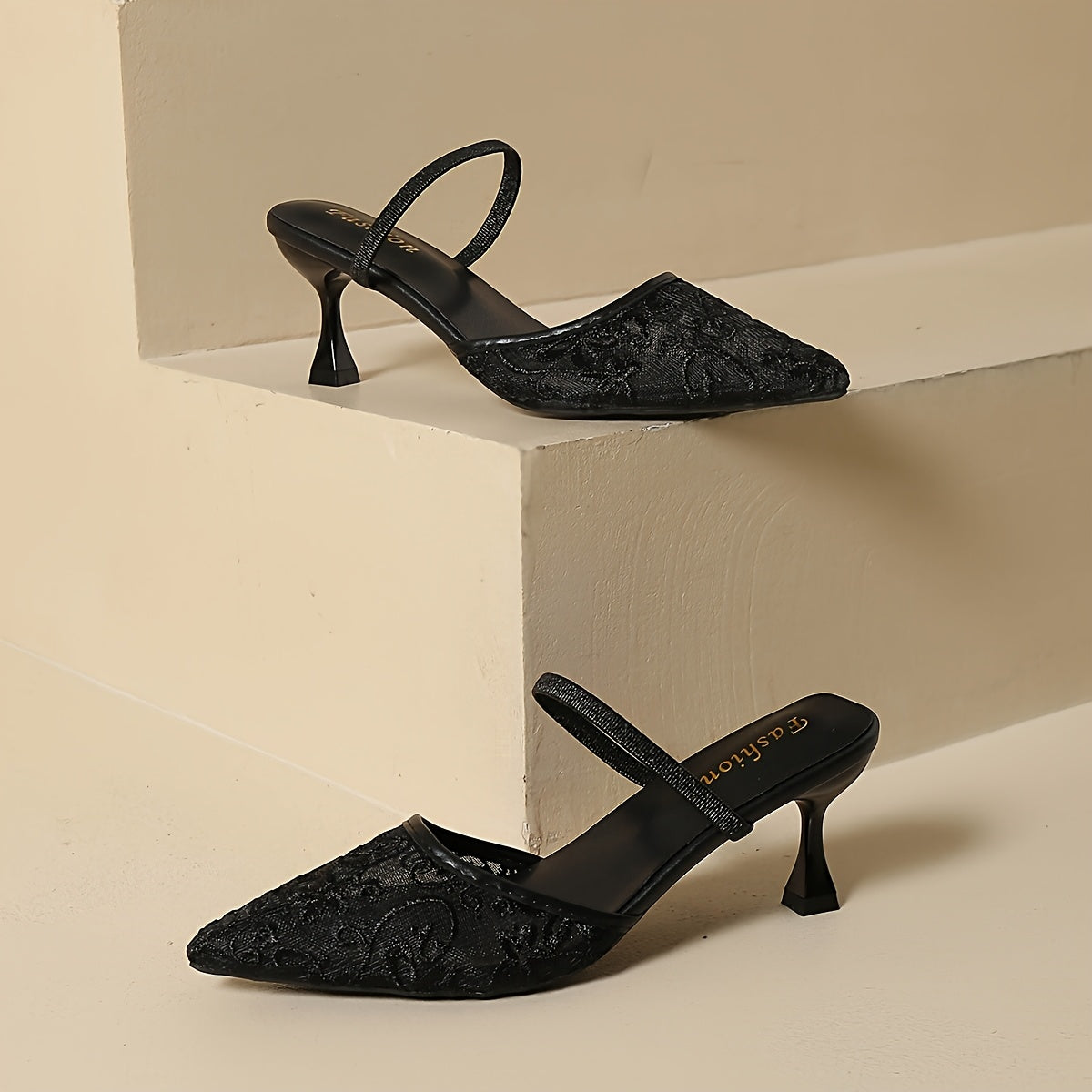 Sabine Mesh Heel